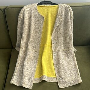 Yellow tweed light coat